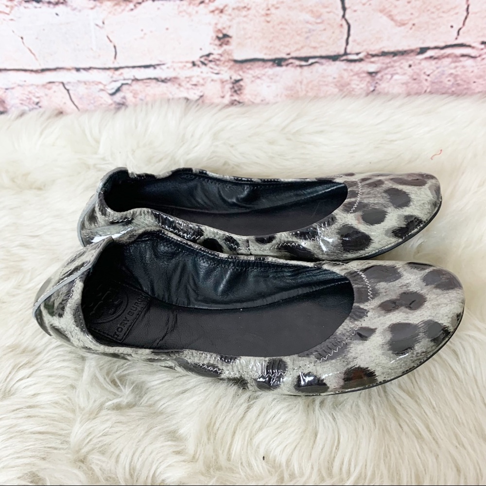 Tory Burch Eddie Snow Leopard Ballet Flats 6 - Picture 9 of 11